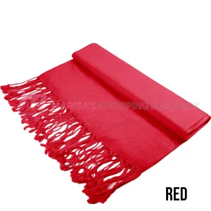 Solid Red Pashmina Scarves