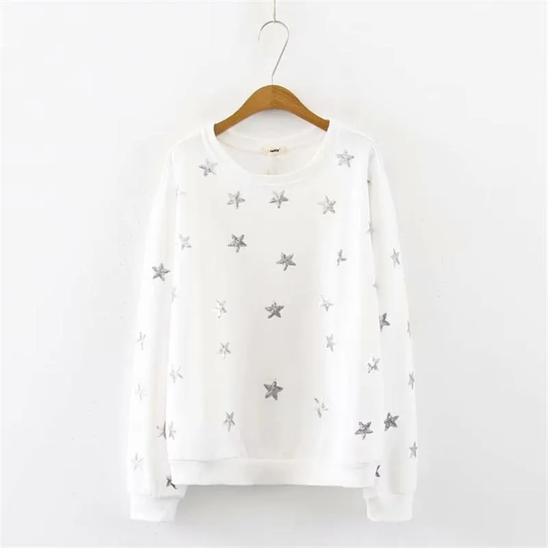 Star Embroidery Loose-Fit Sweatshirt