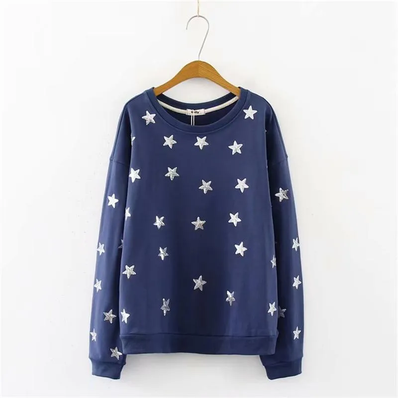 Star Embroidery Loose-Fit Sweatshirt