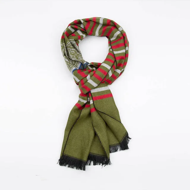 Striped Foulard Neck Scarf