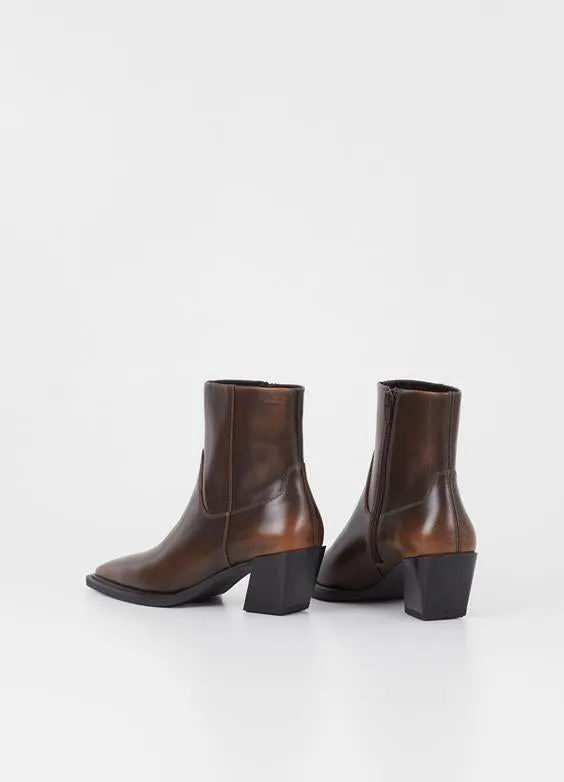 VAGABOND ALINA ZIP BOOTIE BROWN