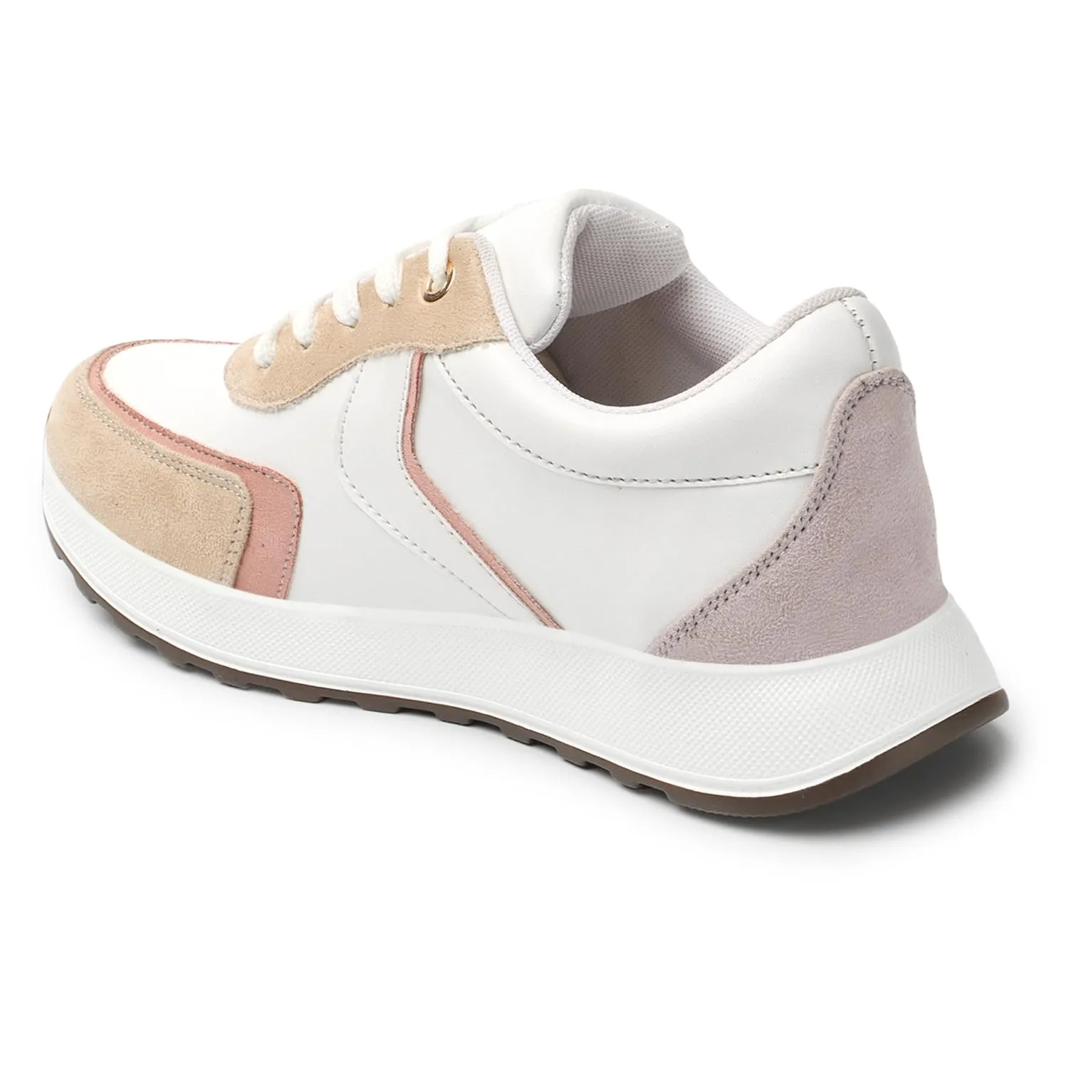 Vendoz Women Casual Shoes White Beige Sneakers - 40 EU