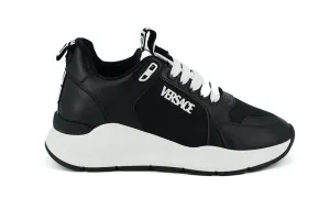 Versace Black Monochrome Leather Sneakers