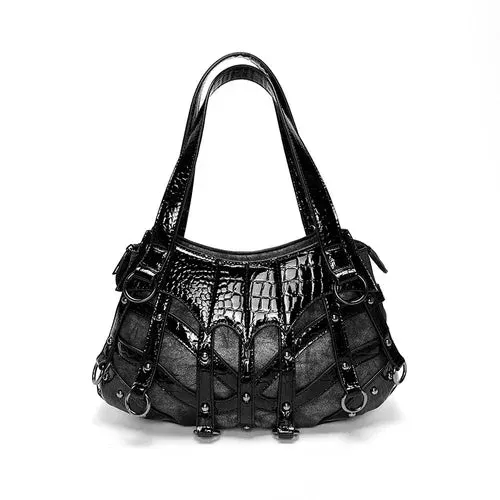 Y2K Gothic High Capacity Chic Cool Punk Rivet Crossbody Shoulder Bag